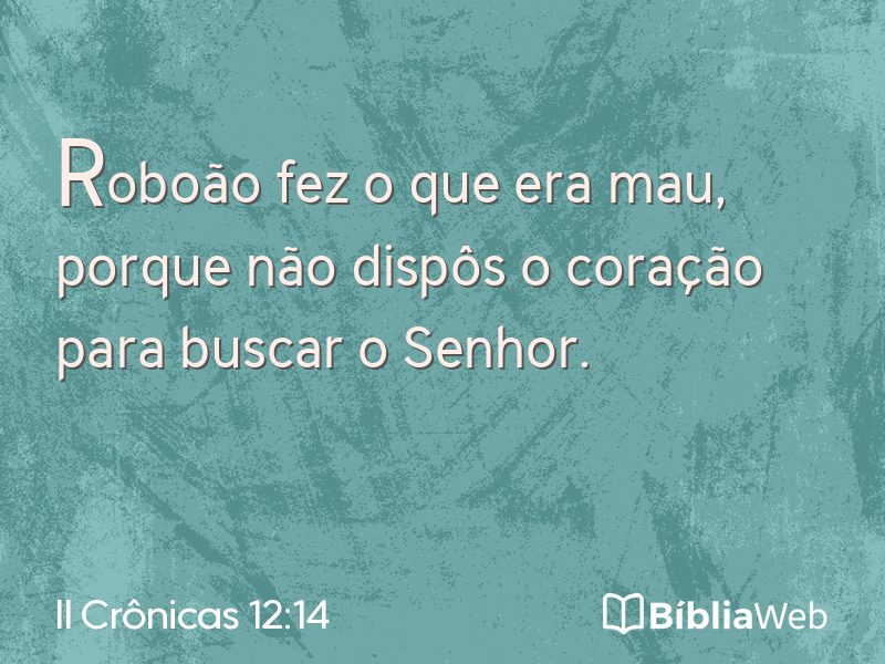 II Crônicas 12:14 em imagem para compartilhar