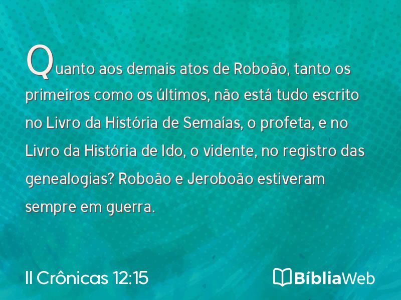 II Crônicas 12:15 em imagem para compartilhar