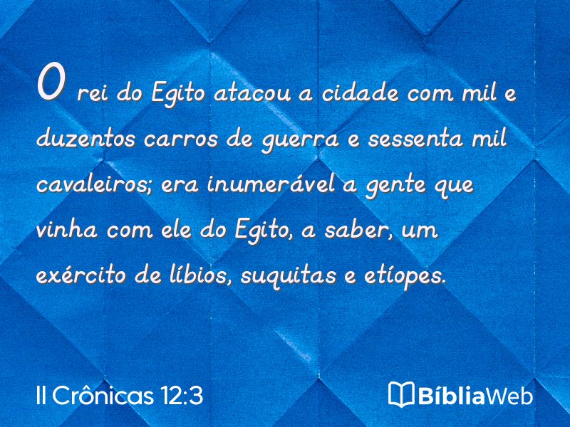II Crônicas 12:3 em imagem para compartilhar