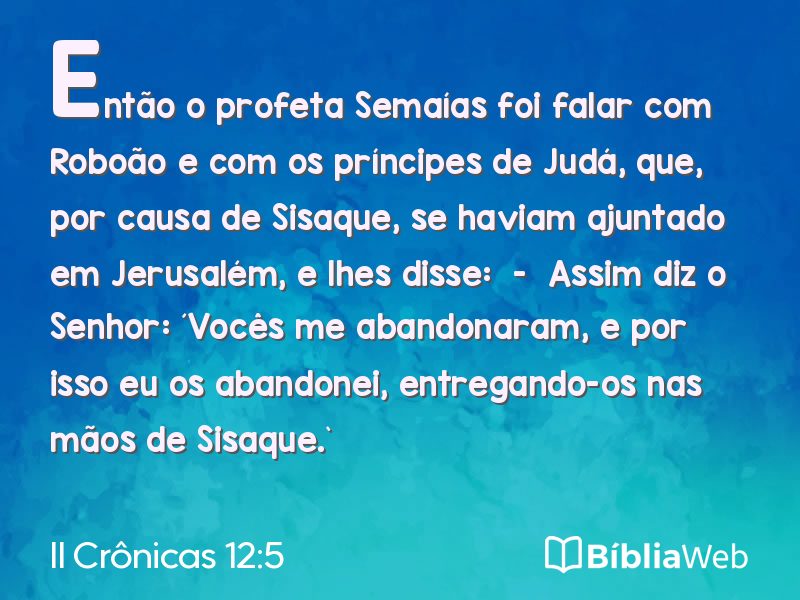 II Crônicas 12:5 em imagem para compartilhar