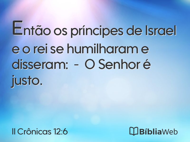 II Crônicas 12:6 em imagem para compartilhar