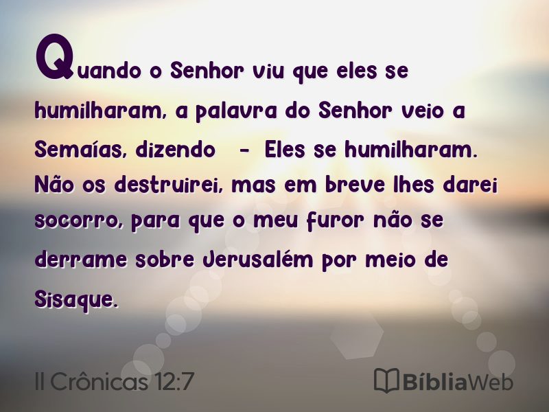 II Crônicas 12:7 em imagem para compartilhar