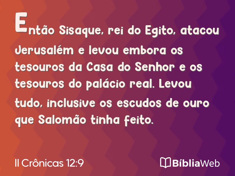 II Crônicas 12:9 em imagem para compartilhar