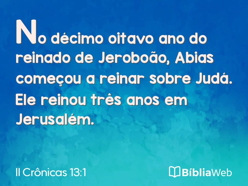 II Crônicas 13:1 em imagem para compartilhar