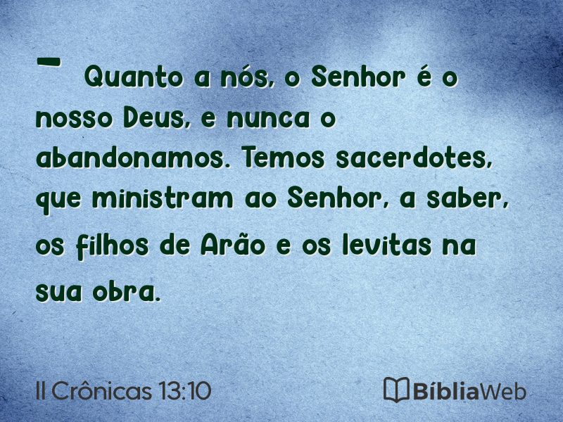 II Crônicas 13:10 em imagem para compartilhar