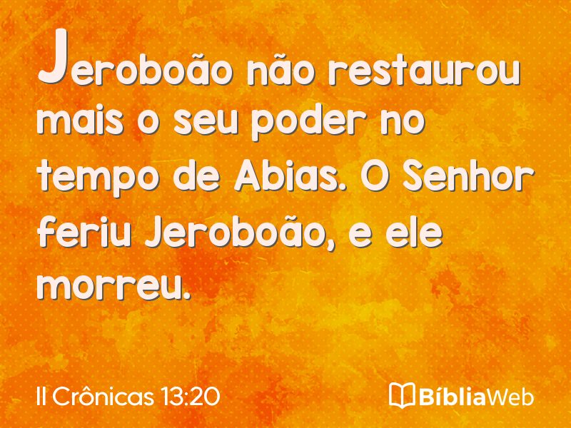 II Crônicas 13:20 em imagem para compartilhar