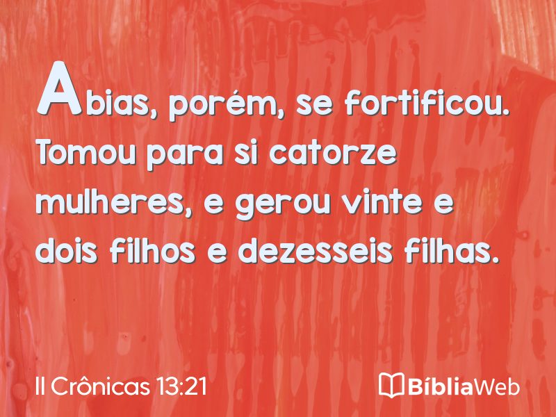 II Crônicas 13:21 em imagem para compartilhar