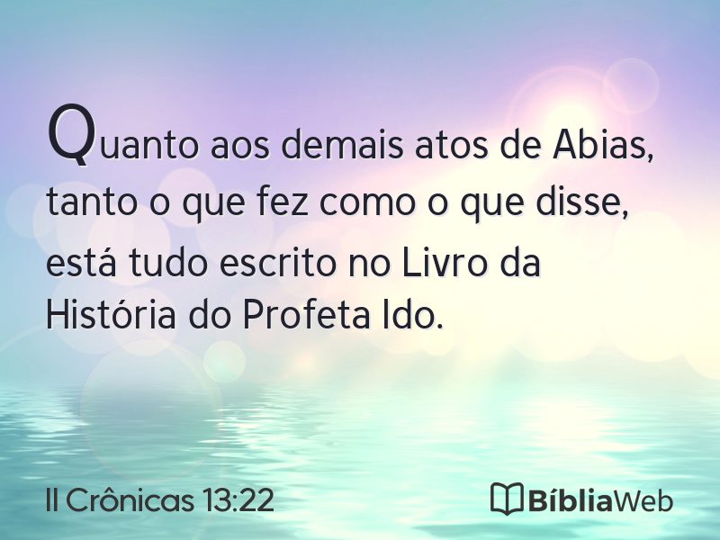 II Crônicas 13:22 em imagem para compartilhar