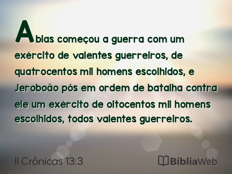 II Crônicas 13:3 em imagem para compartilhar