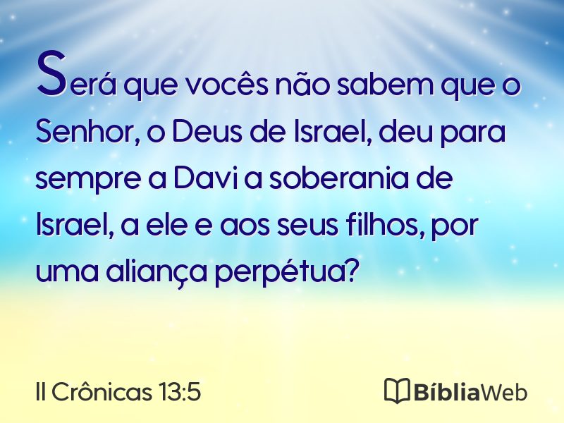 II Crônicas 13:5 em imagem para compartilhar