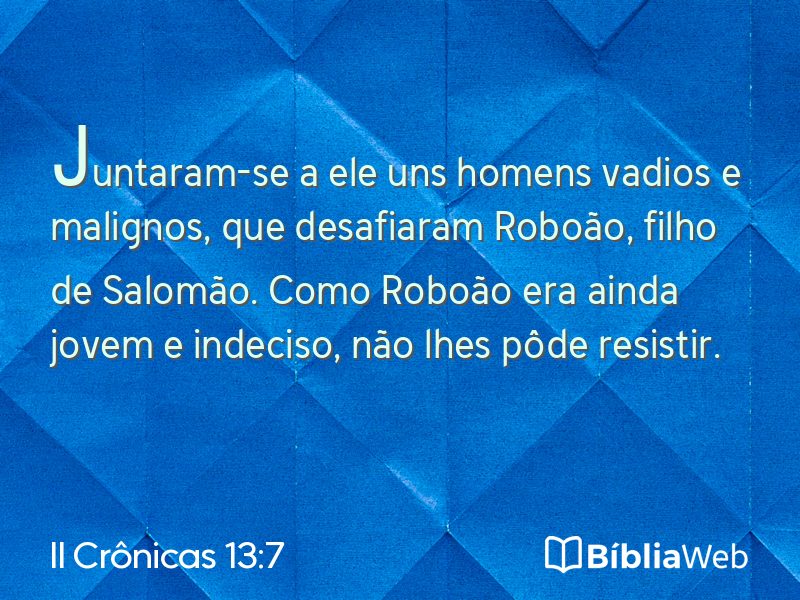 II Crônicas 13:7 em imagem para compartilhar
