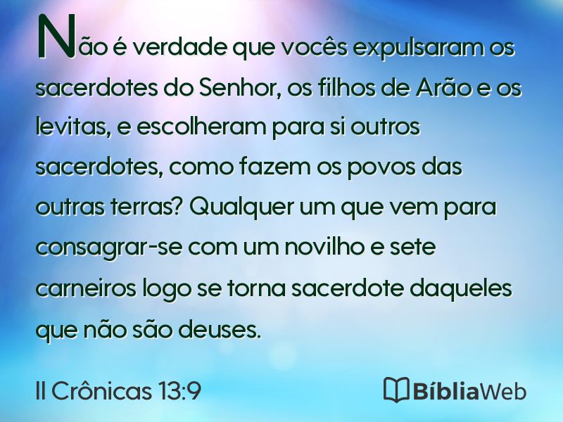 II Crônicas 13:9 em imagem para compartilhar