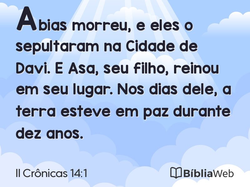 II Crônicas 14:1 em imagem para compartilhar