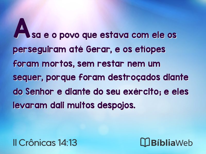 II Crônicas 14:13 em imagem para compartilhar