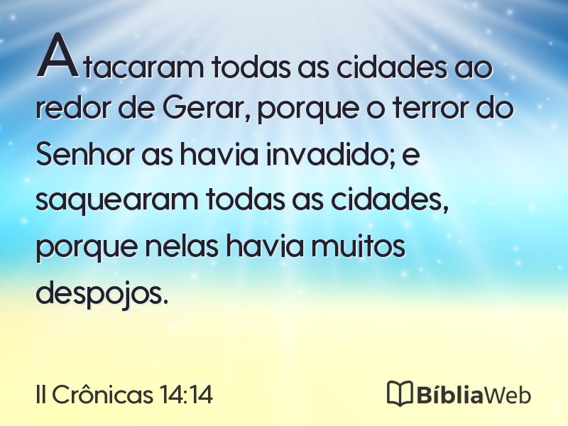 II Crônicas 14:14 em imagem para compartilhar