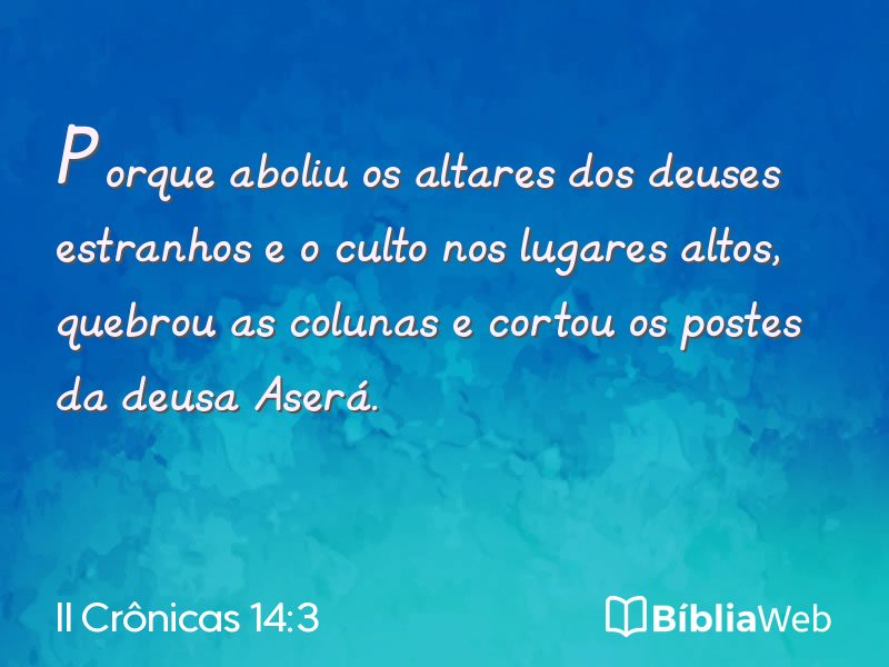 II Crônicas 14:3 em imagem para compartilhar