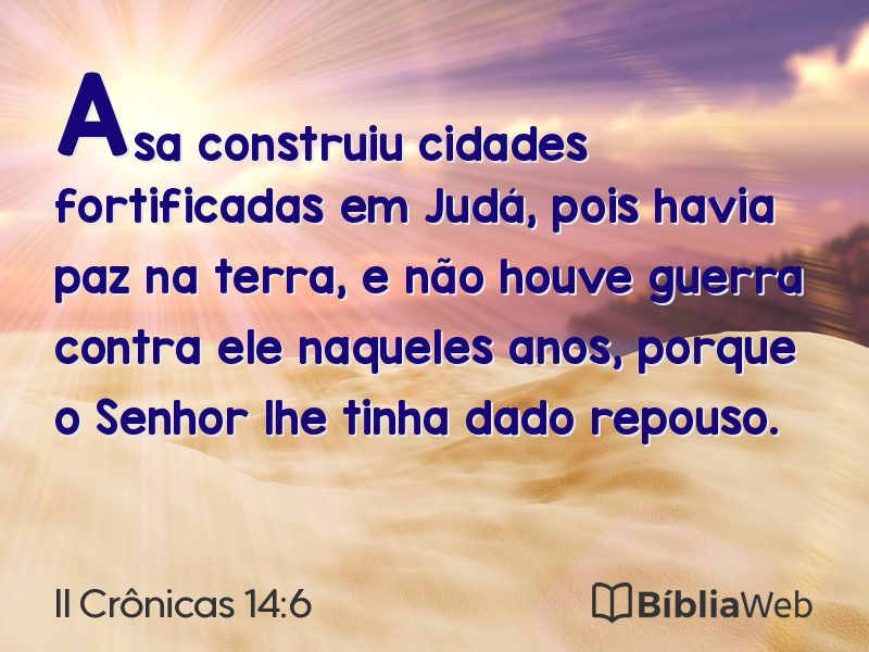 II Crônicas 14:6 em imagem para compartilhar
