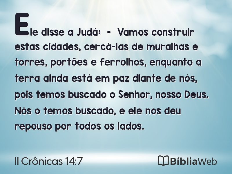 II Crônicas 14:7 em imagem para compartilhar