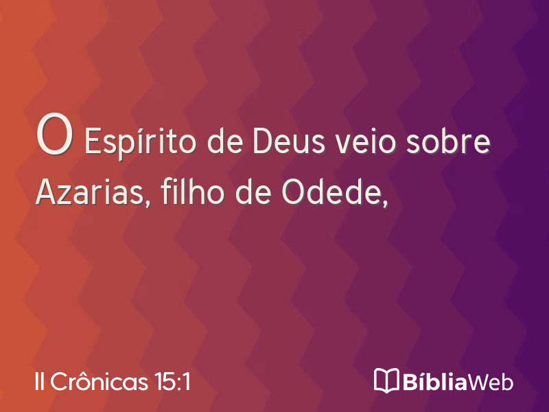 II Crônicas 15:1 em imagem para compartilhar