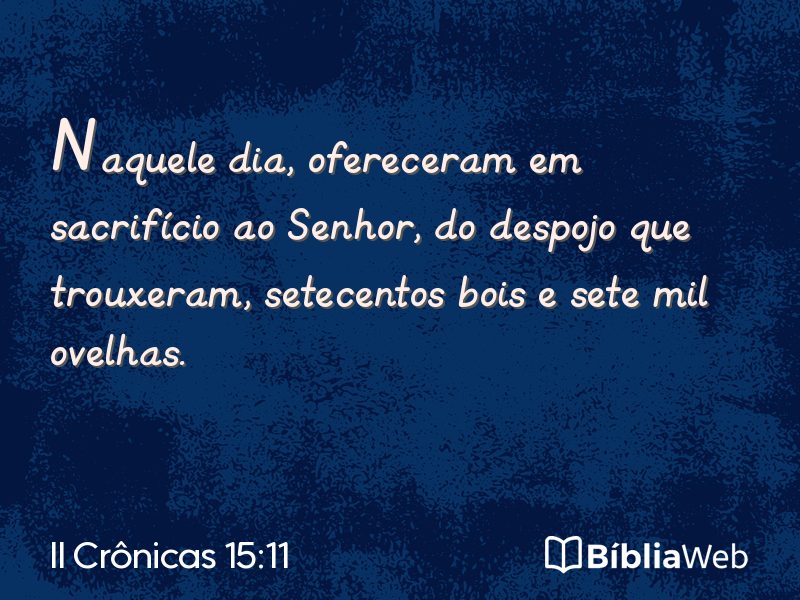 II Crônicas 15:11 em imagem para compartilhar