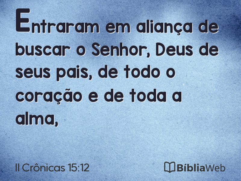 II Crônicas 15:12 em imagem para compartilhar