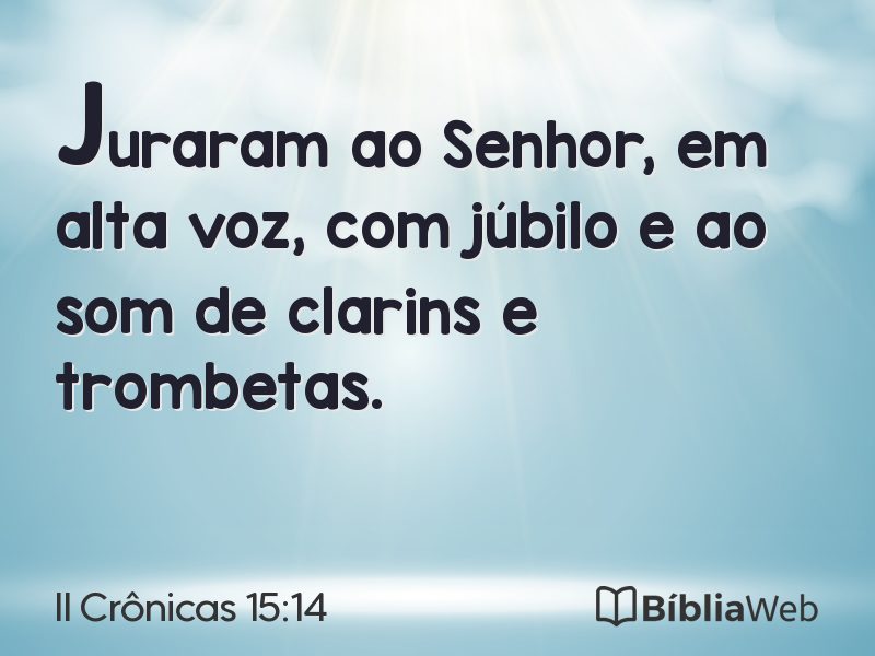 II Crônicas 15:14 em imagem para compartilhar