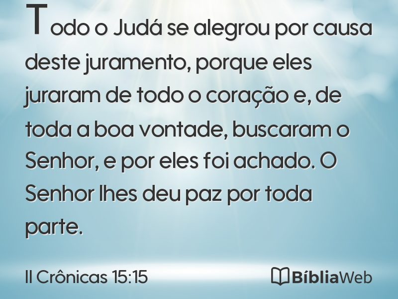 II Crônicas 15:15 em imagem para compartilhar