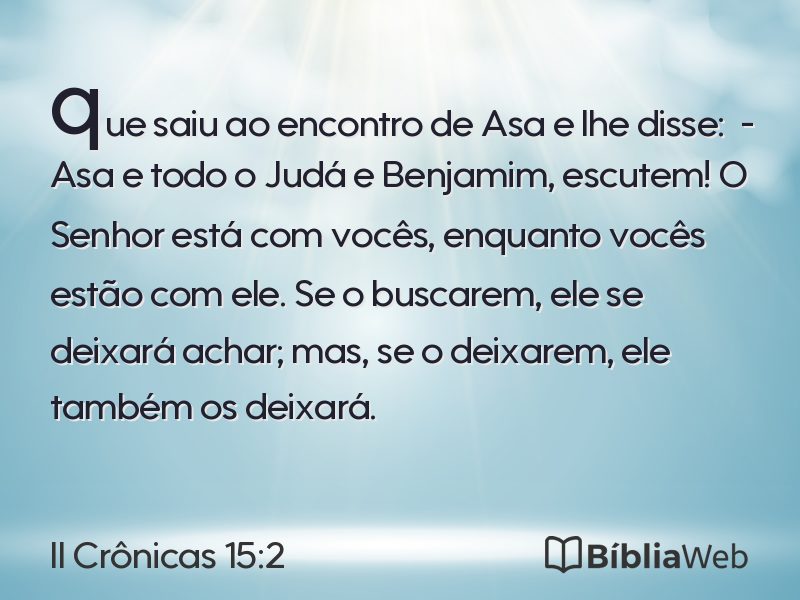 II Crônicas 15:2 em imagem para compartilhar