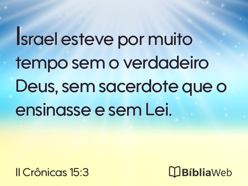 II Crônicas 15:3 em imagem para compartilhar