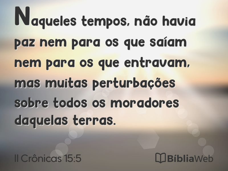 II Crônicas 15:5 em imagem para compartilhar
