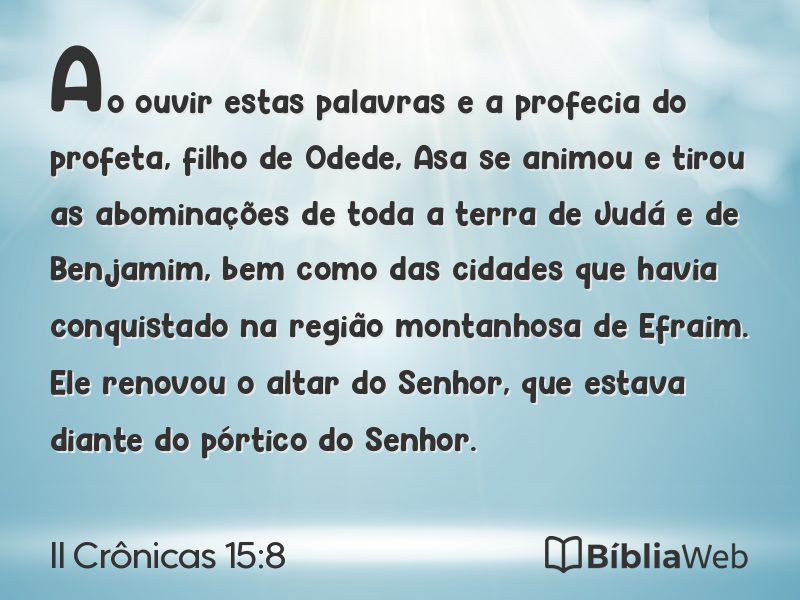 II Crônicas 15:8 em imagem para compartilhar