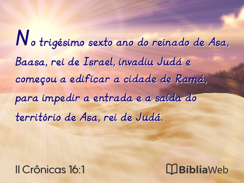 II Crônicas 16:1 em imagem para compartilhar