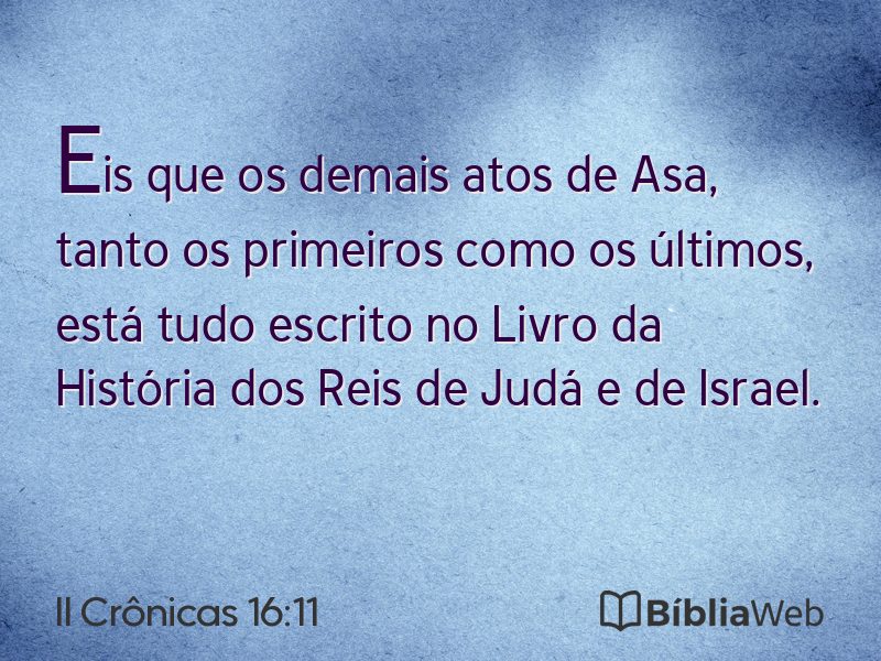 II Crônicas 16:11 em imagem para compartilhar