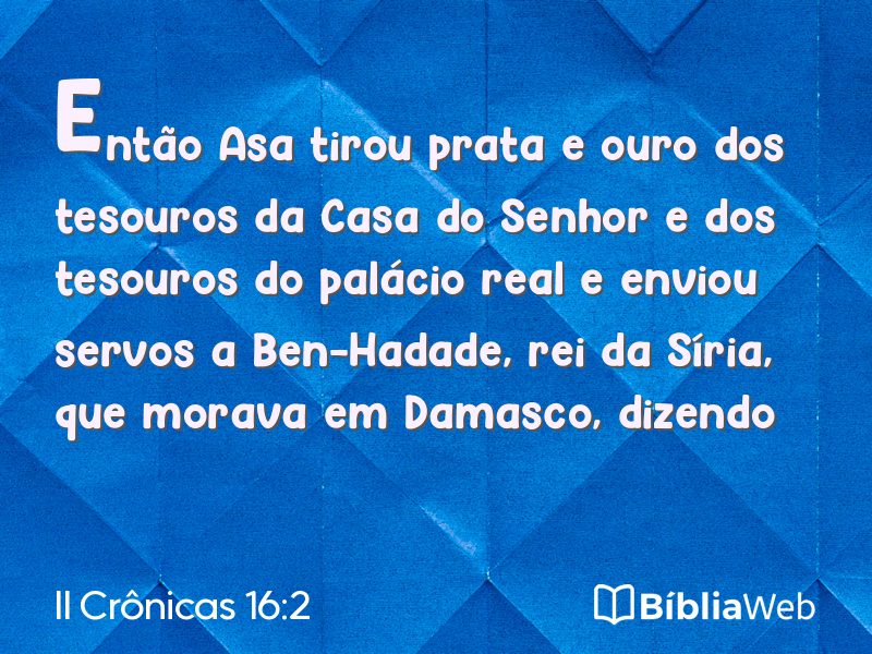 II Crônicas 16:2 em imagem para compartilhar