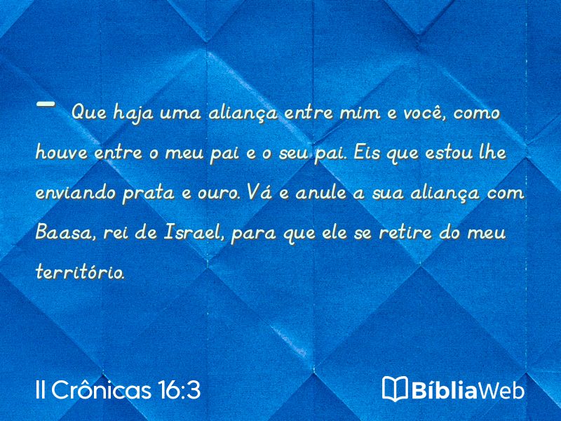 II Crônicas 16:3 em imagem para compartilhar