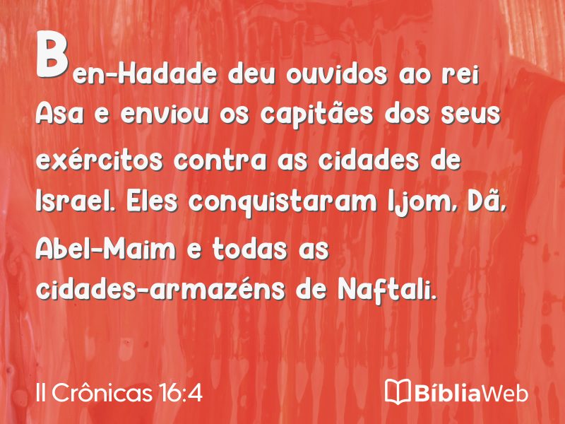 II Crônicas 16:4 em imagem para compartilhar