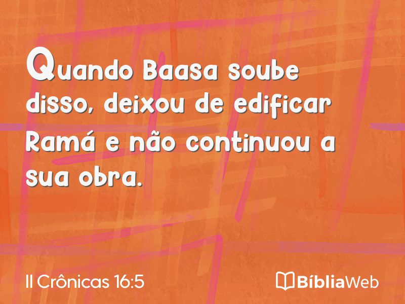 II Crônicas 16:5 em imagem para compartilhar