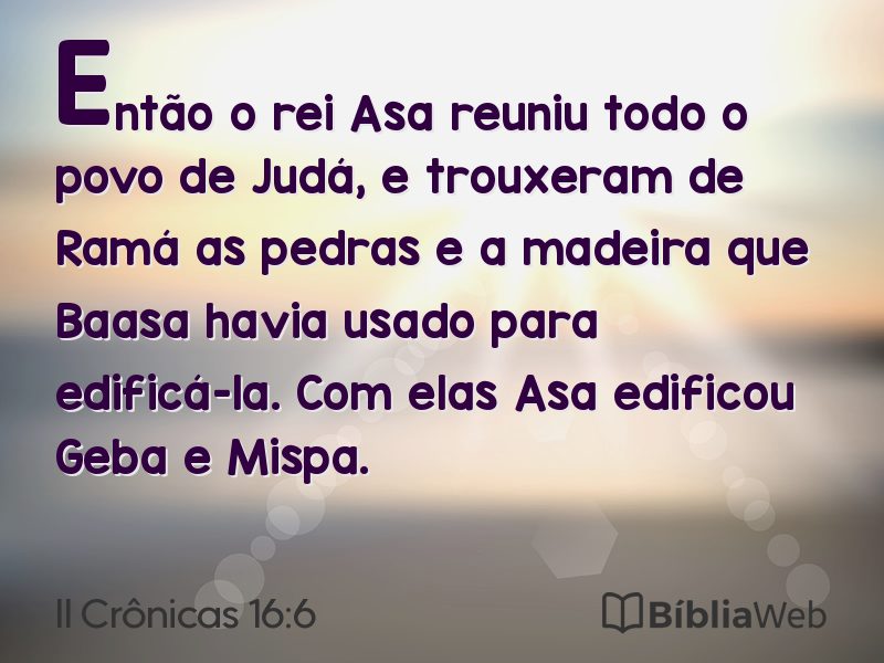 II Crônicas 16:6 em imagem para compartilhar