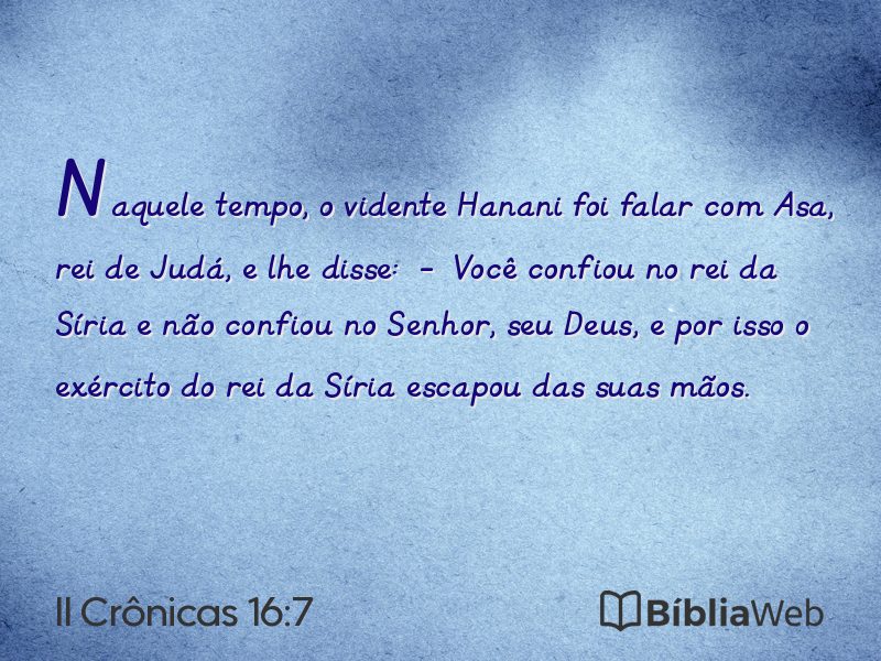 II Crônicas 16:7 em imagem para compartilhar