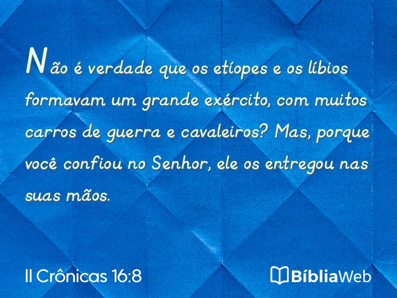 II Crônicas 16:8 em imagem para compartilhar