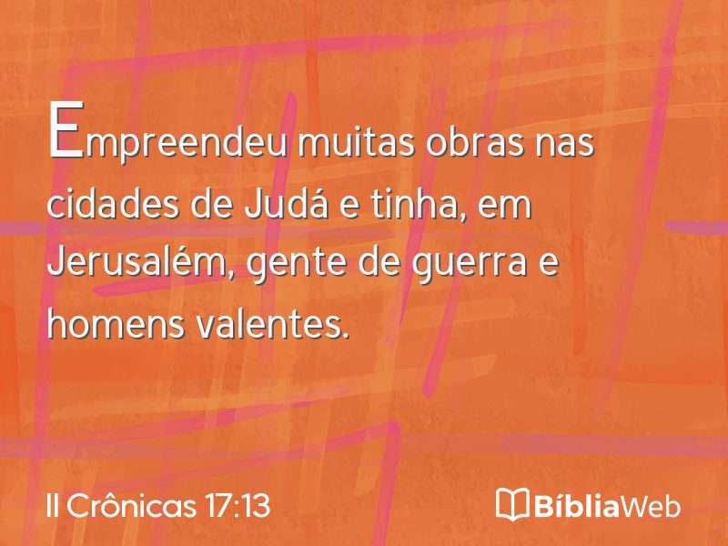 II Crônicas 17:13 em imagem para compartilhar