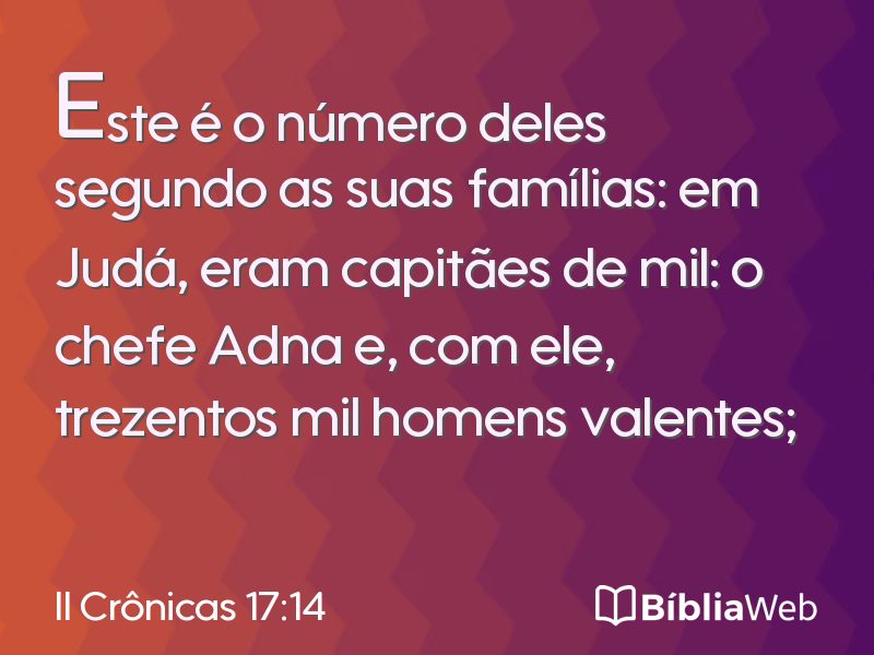 II Crônicas 17:14 em imagem para compartilhar