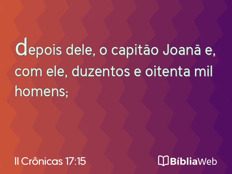 II Crônicas 17:15 em imagem para compartilhar