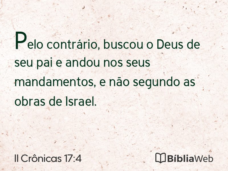 II Crônicas 17:4 em imagem para compartilhar