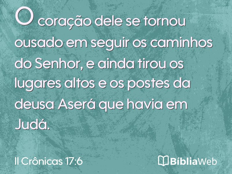 II Crônicas 17:6 em imagem para compartilhar