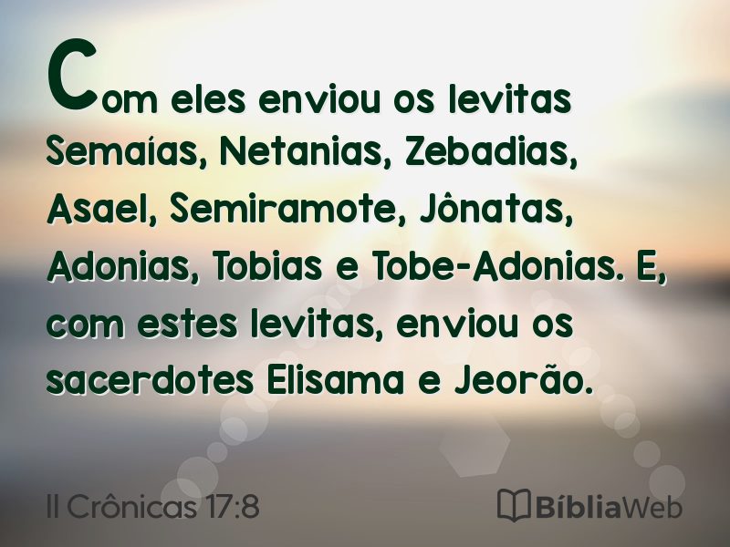 II Crônicas 17:8 em imagem para compartilhar
