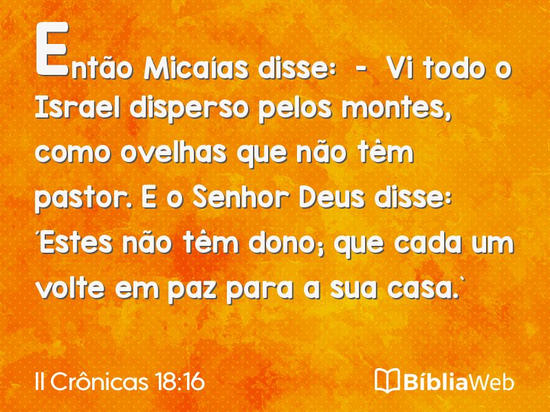 II Crônicas 18:16 em imagem para compartilhar