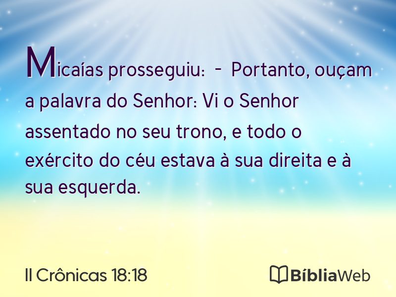 II Crônicas 18:18 em imagem para compartilhar