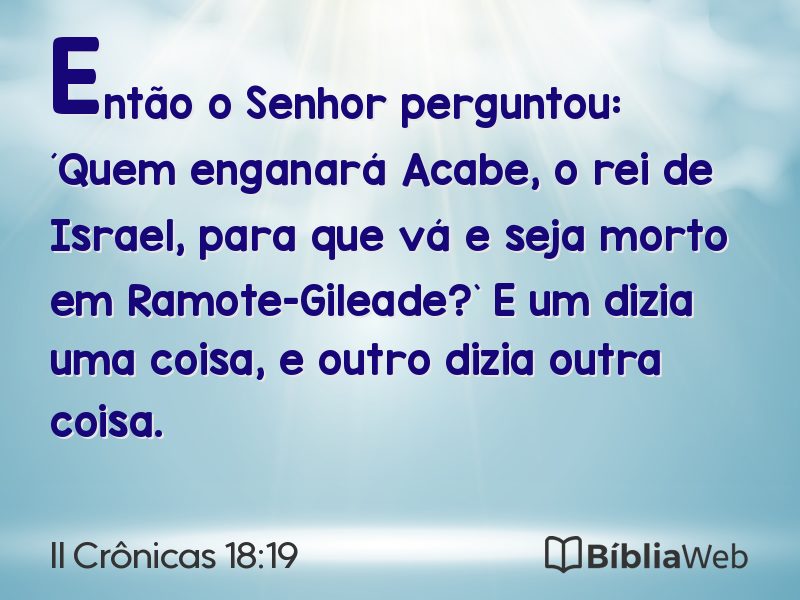 II Crônicas 18:19 em imagem para compartilhar