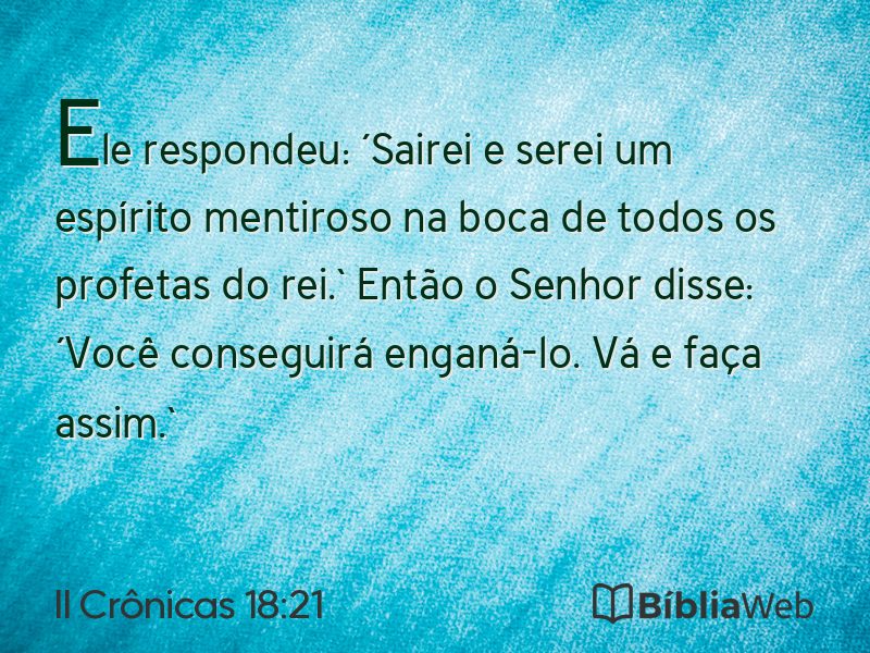 II Crônicas 18:21 em imagem para compartilhar